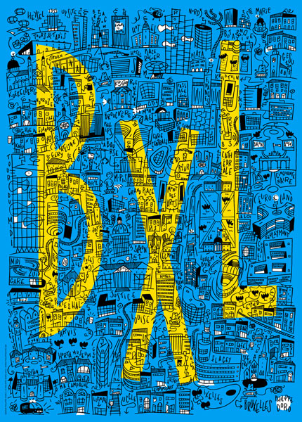 Affiche BXL Bleue