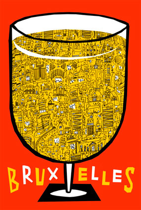 carte postale Bruxelles bière