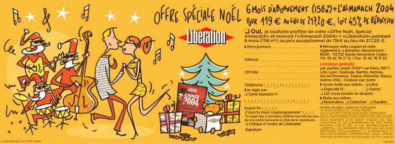 journal Liberation : abonnement Noël